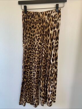 Ralph Lauren Leopard Print Wide Leg Pant- Brown/Black/Cream